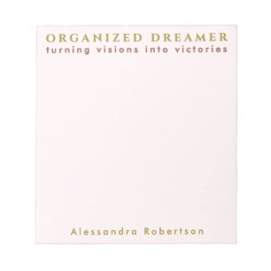 Bloco De Notas Nome Personalizado Engraçado Pastel Rosa Dourado M