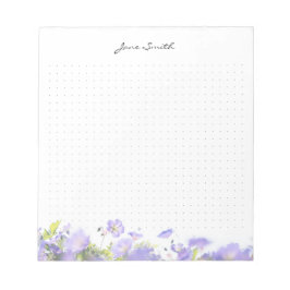 Bloco De Notas Nome personalizado estética floral em ponto Grid