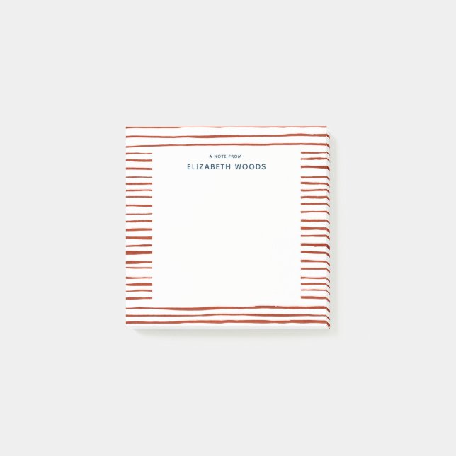 Bloco De Notas  Nome Personalizado Feriados em Linhas Vermelhas p (Frente)