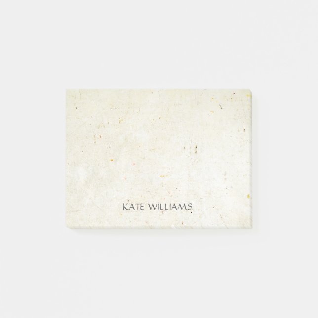 Bloco De Notas Nome Personalizado Fundo Rústico Boho (Frente)