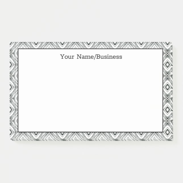 Bloco De Notas Nome Personalizado Geométrico Moderno (Frente)