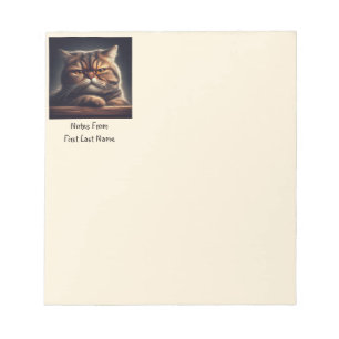 Bloco De Notas Nome Personalizado Grumpy Grouchy Cat Kitten Pet A