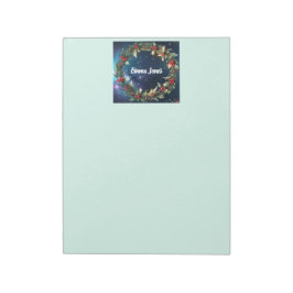Bloco De Notas Nome Personalizado Holly Wreath Notepad Cartas de