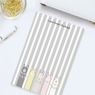 Bloco De Notas Nome Personalizado Lindas Llamas Coloridas Retrô
