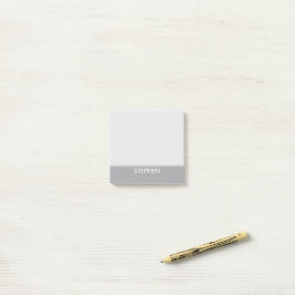 Bloco De Notas Nome personalizado minimalista cinza