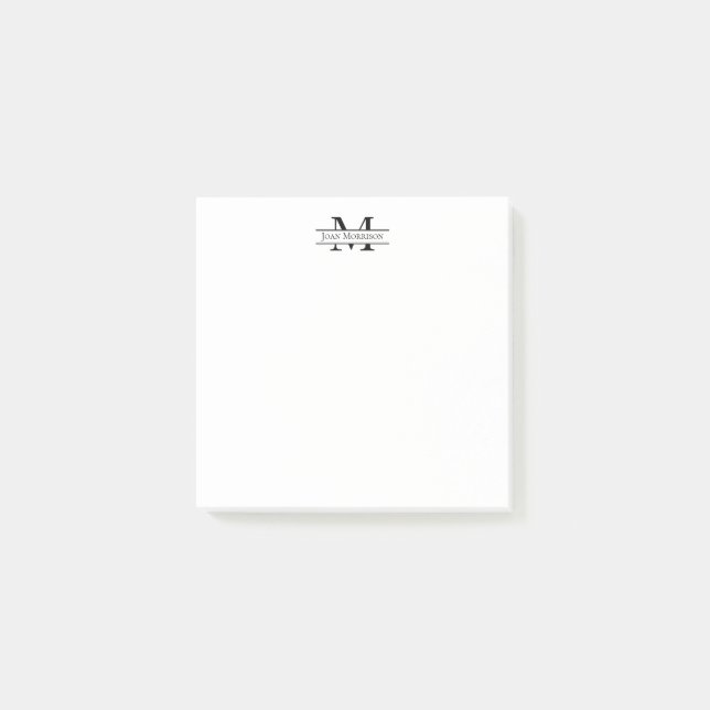 Bloco De Notas Nome Personalizado Monograma Personalizado (Frente)