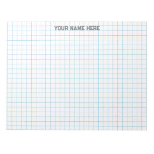 Bloco De Notas Nome Personalizado Papel Gráfico Grande