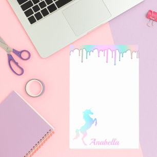 Bloco De Notas Nome Personalizado Rainbow Holographic Drives Unic