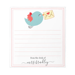 Bloco De Notas Nome Personalizado Rosa | Da Mesa Do Bloco De Nota