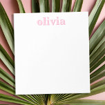 Bloco De Notas Nome Personalizado Rosa Moderno<br><div class="desc">Crie seu próprio bloco de notas personalizado com nome inicial personalizado em cor rosa e tipografia moderna minimalista.</div>