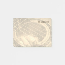 Bloco De Notas Nome personalizado sepia guitarra acústica corda c