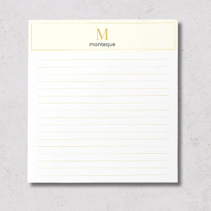 Bloco De Notas Nome Personalizado Serif Elegante Creme