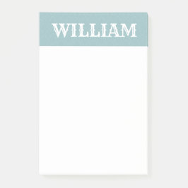 Bloco De Notas Nome personalizado simples azul bebê