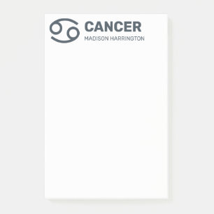 Bloco De Notas Nome Personalizado / Texto & Cor Cancer de Sinal Z