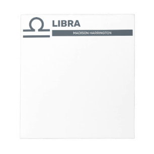 Bloco De Notas Nome Personalizado / Texto e Sinal de Cor Zodiac L