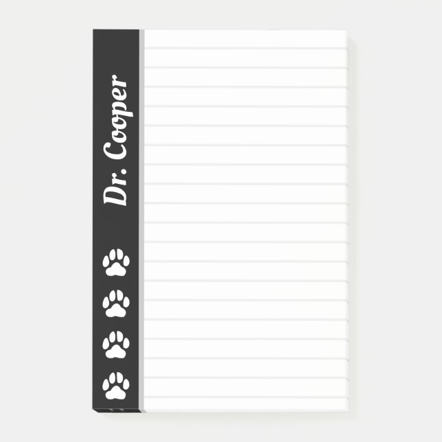 Bloco De Notas Nome Personalizado Veterinário Vinculado Personali (Frente)