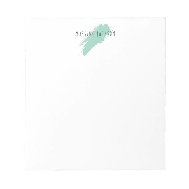 Bloco De Notas Nome Próprio Decorativo Chic Simples Azul Branco (Frente)