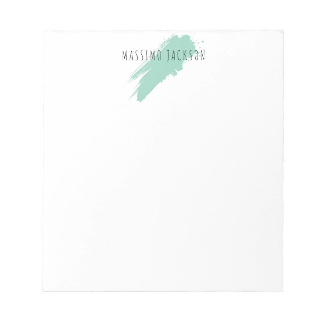 Bloco De Notas Nome Próprio Decorativo Chic Simples Azul Branco (Frente)