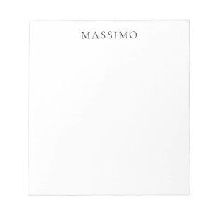 Bloco De Notas Nome Próprio Decorativo Chic Simples Preto Branco