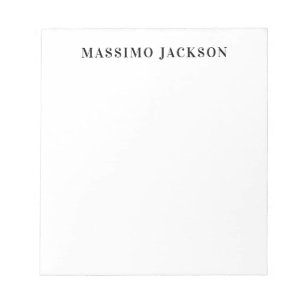 Bloco De Notas Nome Próprio Decorativo Minimalista Preto Branco