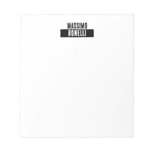 Bloco De Notas Nome Próprio Minimalista Moderno Simples Preto Bra