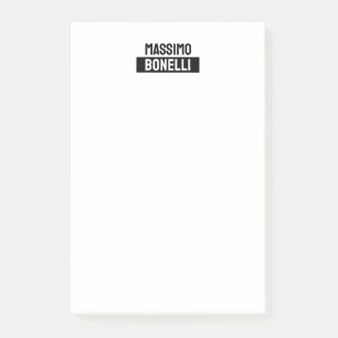 Bloco De Notas Nome Próprio Minimalista Moderno Simples Preto Bra