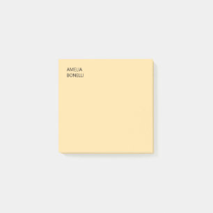 Bloco De Notas Nome Próprio Moderno Minimalista Profissional Bege