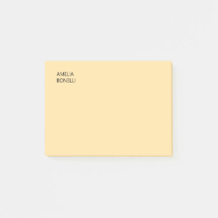Bloco De Notas Nome Próprio Moderno Minimalista Profissional Bege