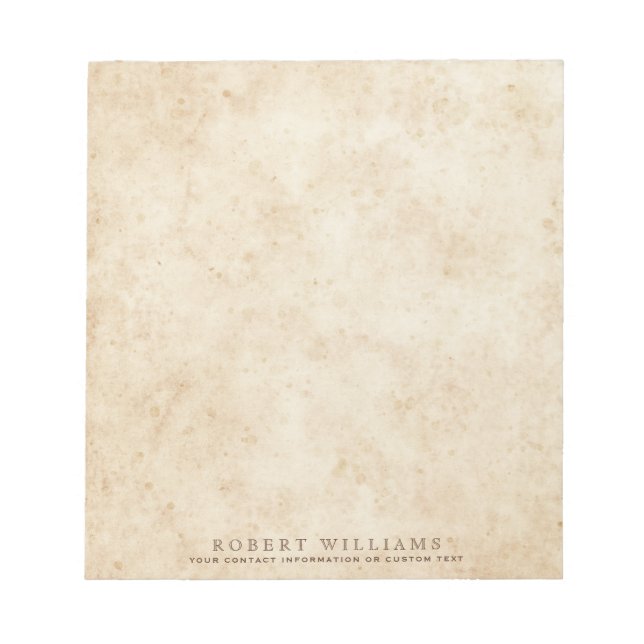 Bloco De Notas Nome rústico antigo do pergaminho da vindima de pa (Frente)