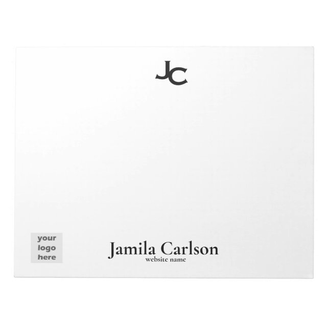 Bloco De Notas Nome simples do monograma (Frente)