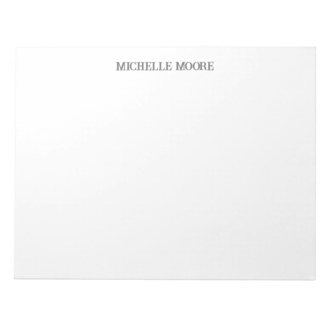 Bloco De Notas Nome Simples Moderno Minimalista (Frente)