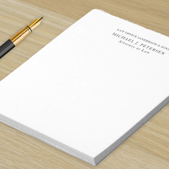 Bloco De Notas Nome simples, preto clássico personalizado e branc (Criador carregado)