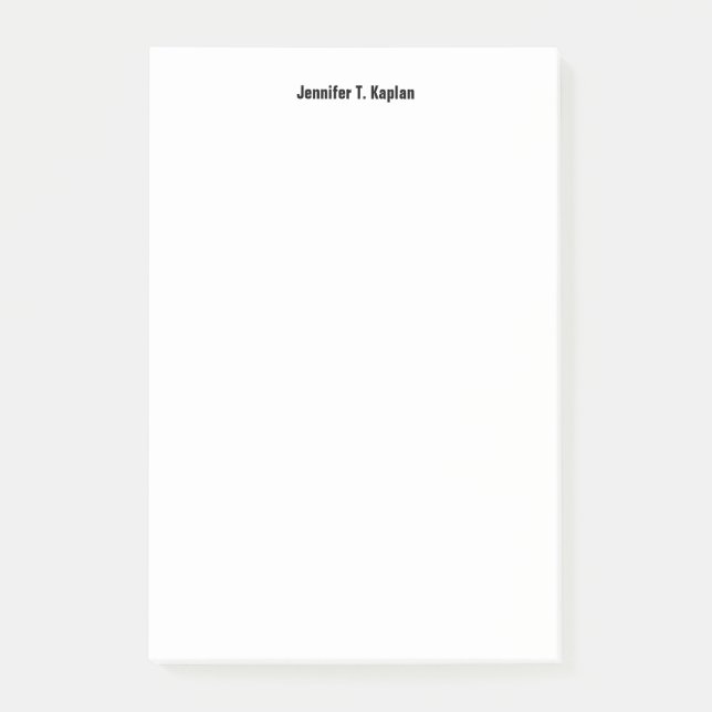 Bloco De Notas Nome simples profissional moderno mínimo simples (Frente)