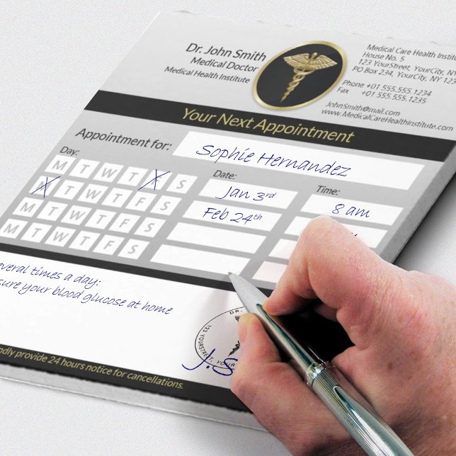 Bloco De Notas Nomeação Médica Dourada de Caduco Profissional (Criador carregado)