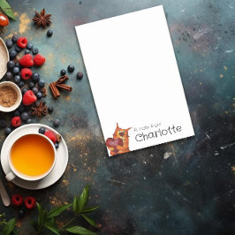 Bloco De Notas Nomes de coração de gato de desenho animado laranj