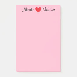 Bloco De Notas Nomes e Coração Rosa