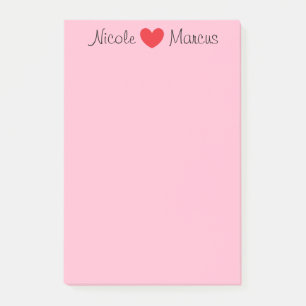 Bloco De Notas Nomes e Coração Rosa
