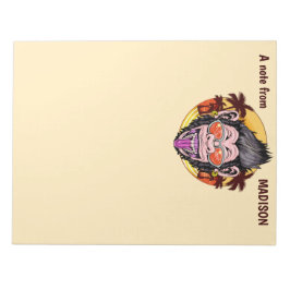 Bloco De Notas Nomes, texto e cor personalizados Notas do Macaco