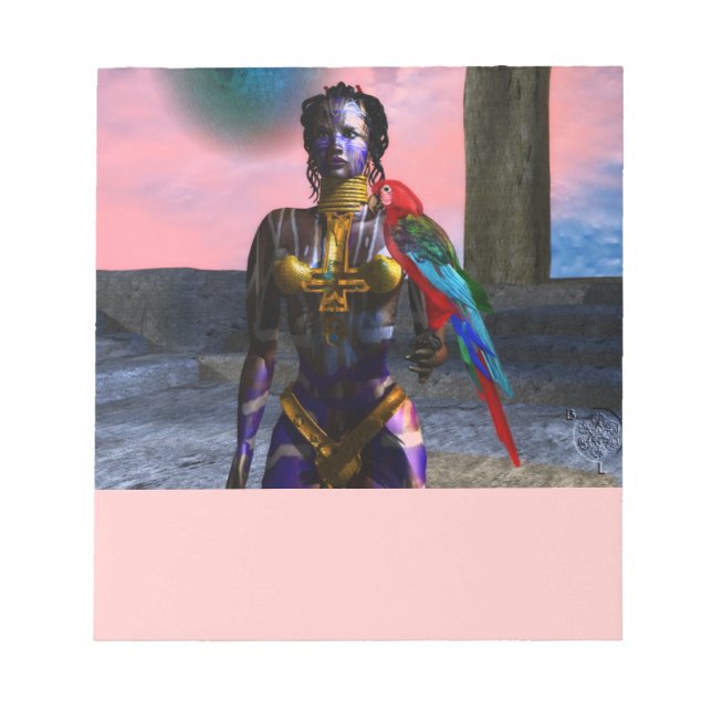 Bloco De Notas NORA CYBER WARRIOR E MACAW Science Fiction (Frente)