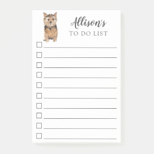 Bloco De Notas Norfolk Terrier Dog Personalizado para Lista de Ta