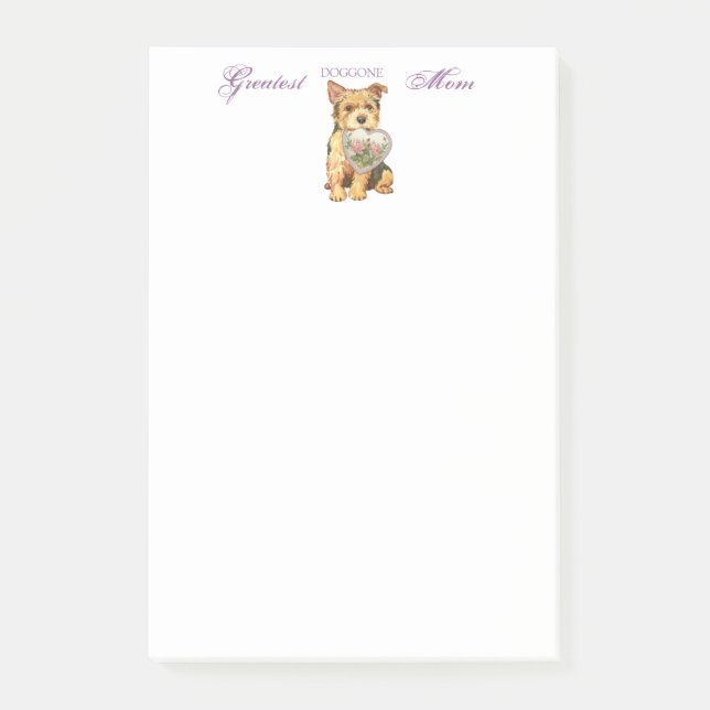 Bloco De Notas Norwich Terrier Heart Mãe (Frente)