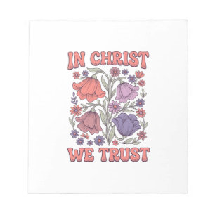 Bloco De Notas Nós Confiamos em Cristo Desenho Floral Cristão Vet