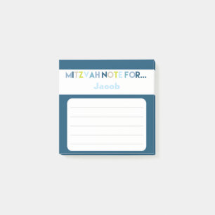 Bloco De Notas Nota Azul Mitzvah: 3x3 Pad