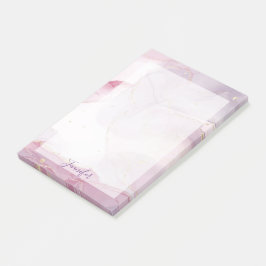 Bloco De Notas Nota com padrão ombre de violeta rosa e brilho