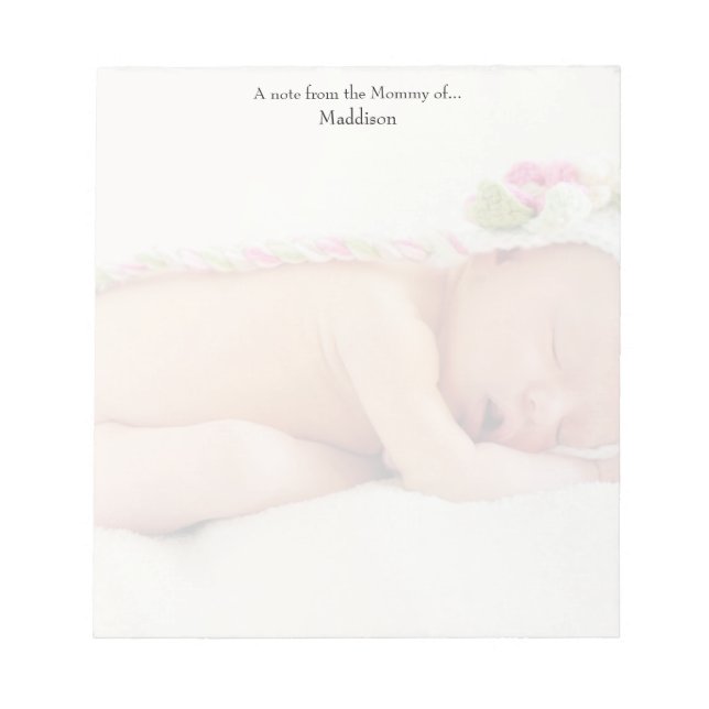 Bloco De Notas "Nota da Mamãe de", Foto personalizada (Frente)