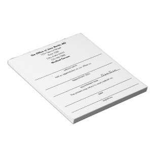 Bloco De Notas Nota de Desculpa Médica do Médico para Paciente Br