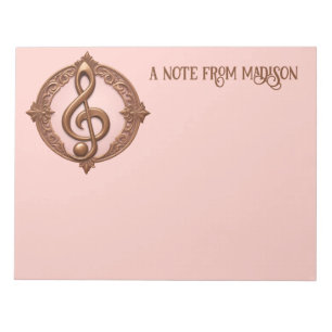 Bloco De Notas Nota de Limpeza Musical de Nome Personalizado