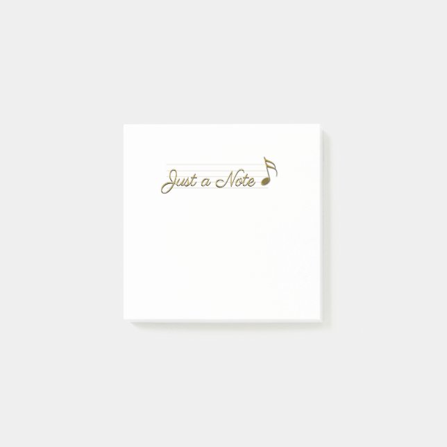 Bloco De Notas Nota de Música Dourada Metálica Apenas uma Nota Po (Frente)