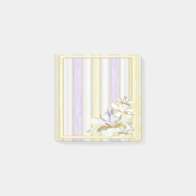 Bloco De Notas Nota de post-it floral da abelha 3x3 (Frente)