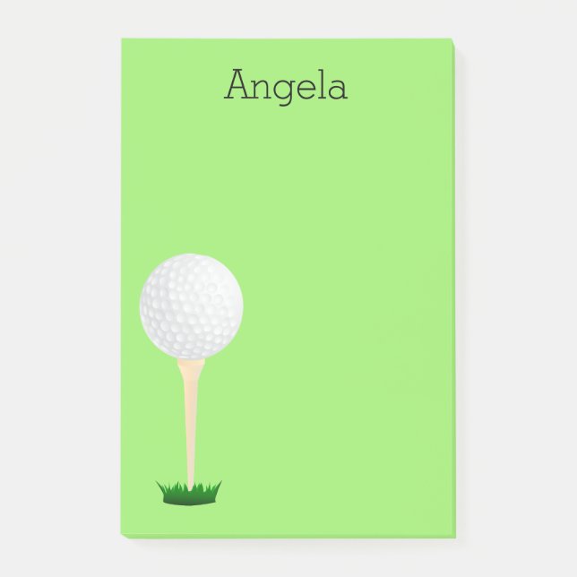 Bloco De Notas nota de post-it golfing do design da bola de golfe (Frente)